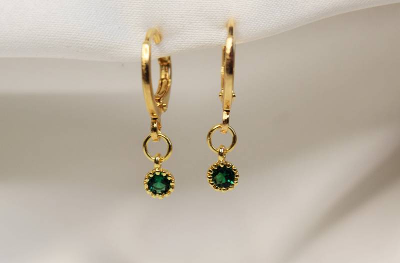 Kristallohrringe Creolen Grün Kristallohrringe Creolen Grün von LalellasShop