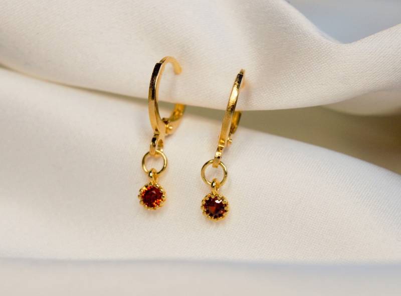 Kristallohrringe Creolen Rot von LalellasShop