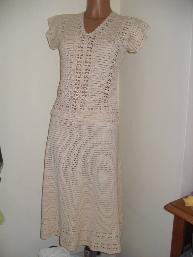 Zweiteiler, Bodysuit Gestrickt Aus 100% Baumwollgarn, Eu 36-40, Usa 8-10 Zweiteiler, Bodysuit Gestrickt Aus 100% Baumwollgarn, Eu 36-40, Usa 8-10 von Lalerosso