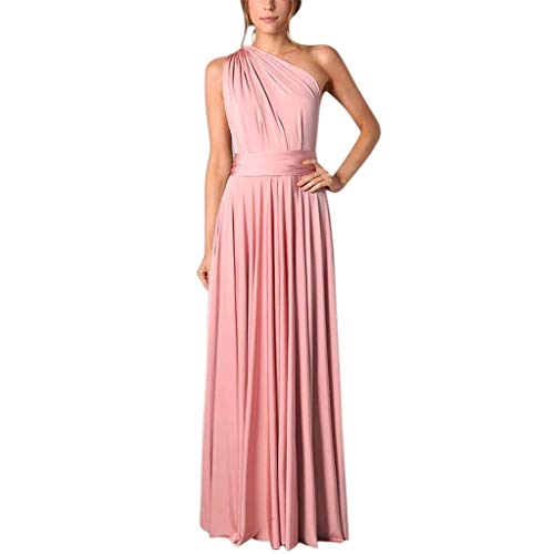 Infinity Kleid inklusive Bandeau Top, Ballkleid Brautjungfernkleid Gr. 42-48 Wickelkleid lang, 70 Verschiedene Wickelarten Brautkleid, Bridesmaid, one Size, Stretch (Blush (rosa), 2 (42-48)) von Lalia