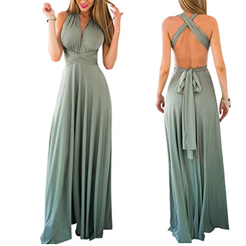 Infinity Kleid inklusive Bandeau Top Brautjungfernkleid Gr. 34-42 Türkis Wickelkleid lang, 70 Verschiedene Wickelarten Brautkleid, Abendkleid Kleid lang Maxikleid (Türkis (dunkel), 1 (34-42)) von Lalia