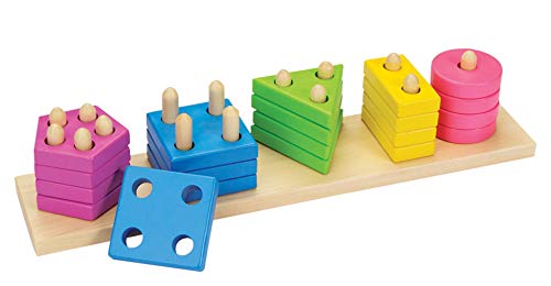 Lalia Steckspiel aus Holz mit Steckbausteinen bunt Holzspielzeug Steckpuzzle Motorik Motorikwürfel Geschenk für Kleinkinder Kinder ab 3 Jahren Spielzeug Holzpuzzle von Lalia