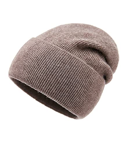 Lallier Beanie aus 100% Merinowolle mit Fleecefutter für Damen und Herren, gerippte, warme Wintermütze aus Reiner Wolle mit Geschenkbox, Kamel von Lallier