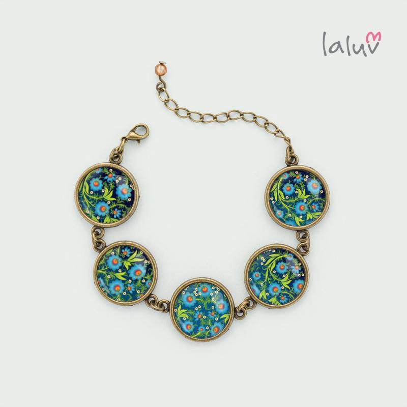 Armband Blau Blumen von LaluvJewelry