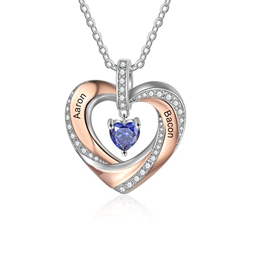 Lam Hub Fong Damen Halskette Personalisierte 925er Kette mit Namen Geburtsstein Damenschmuck Geschenk für Mutter Tochter Oma Frau Freundin Weihnachten Muttertag Geschenk (Dezember) von Lam Hub Fong