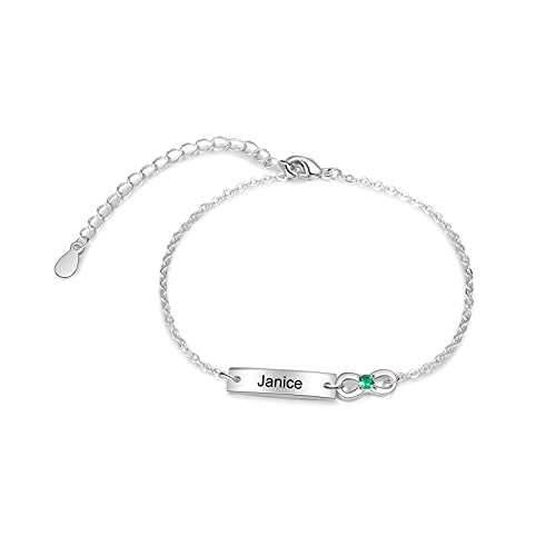 Lam Hub Fong Personalisierte Damen Unendlichkeit Armband mit Gravur 1-6 Name Verstellbare Mutter Tochter Armbänder Geschenk für Muttertag Geburtstag Weihnachten (1 Name) von Lam Hub Fong