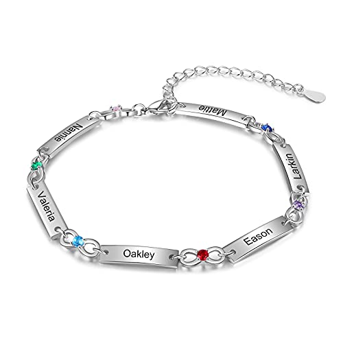 Lam Hub Fong Personalisierte Damen Unendlichkeit Armband mit Gravur 1-6 Name Verstellbare Mutter Tochter Armbänder Geschenk für Muttertag Geburtstag Weihnachten (6 Name) von Lam Hub Fong