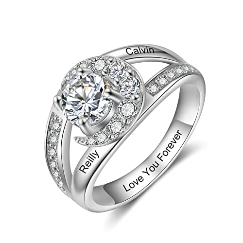 Lam Hub Fong Personalisierter Silber 925 Damen Ringe mit 2-4 Namen eingraviert Ringe mit 12 Geburtssteinen Versprechen Ringe Personalisierter Ringe für Sie (2stone8# Lam Hub Fong Personalisierter Silber 925 Damen Ringe mit 2-4 Namen eingraviert Ringe mit 12 Geburtssteinen Versprechen Ringe Personalisierter Ringe für Sie (2stone8# von Lam Hub Fong