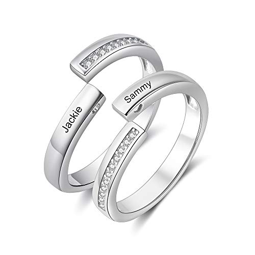 Lam Hub Fong Ring Set Silber Personalisierte mit Name Graviert Partnerringe für Frauen Männer Freundschaftsringe Matching Rings Geschenk für BFF Partner Lam Hub Fong Ring Set Silber Personalisierte mit Name Graviert Partnerringe für Frauen Männer Freundschaftsringe Matching Rings Geschenk für BFF Partner von Lam Hub Fong