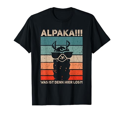 Alpaka Was Ist Denn Hier Los, Herren Lama Damen Alpaka T-Shirt von Lama Geschenke Frauen, Alpaka Kleidung Herren