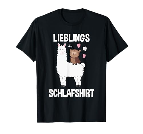 Lieblings Schlafshirt - Frauen Eulen Pyjama Alpaka T-Shirt von Lama Schlafanzug Nachteule Damen Eule Nachthemd