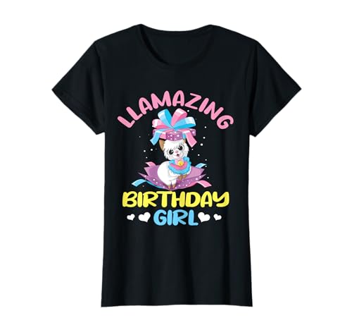 Mädchen Lama Geburtstag Party Geschenk für mädchen Lama T-Shirt Mädchen Lama Geburtstag Party Geschenk für mädchen Lama T-Shirt von Lama Shirt Geburtstag Mädchen llamazing
