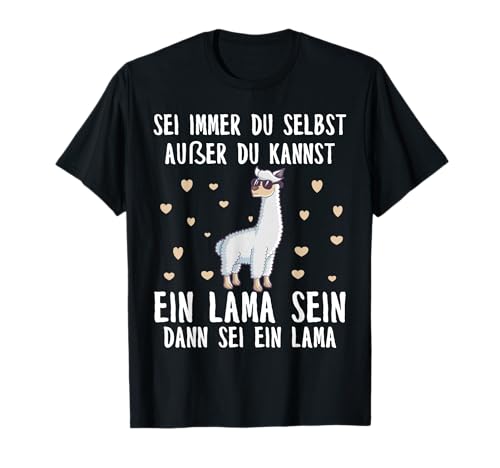 Lama Tshirt für Llama Alpaka Kostüm Mädchen Geschenk T-Shirt von Lama Tshirt Alpaka Lustig Geschenk Damen Girl
