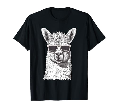 Lama Alpaka TShirt Lustig Sonnenbrille Urlaub Damen Herren T-Shirt von Lama & Alpaka Motive Designs