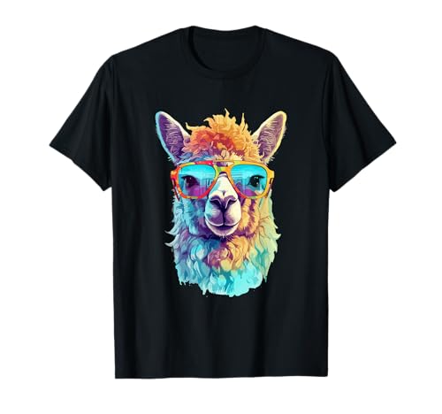 Lama Alpaka TShirt Lustig Sonnenbrille Urlaub Damen Herren T-Shirt Lama Alpaka TShirt Lustig Sonnenbrille Urlaub Damen Herren T-Shirt von Lama & Alpaka Motive Designs