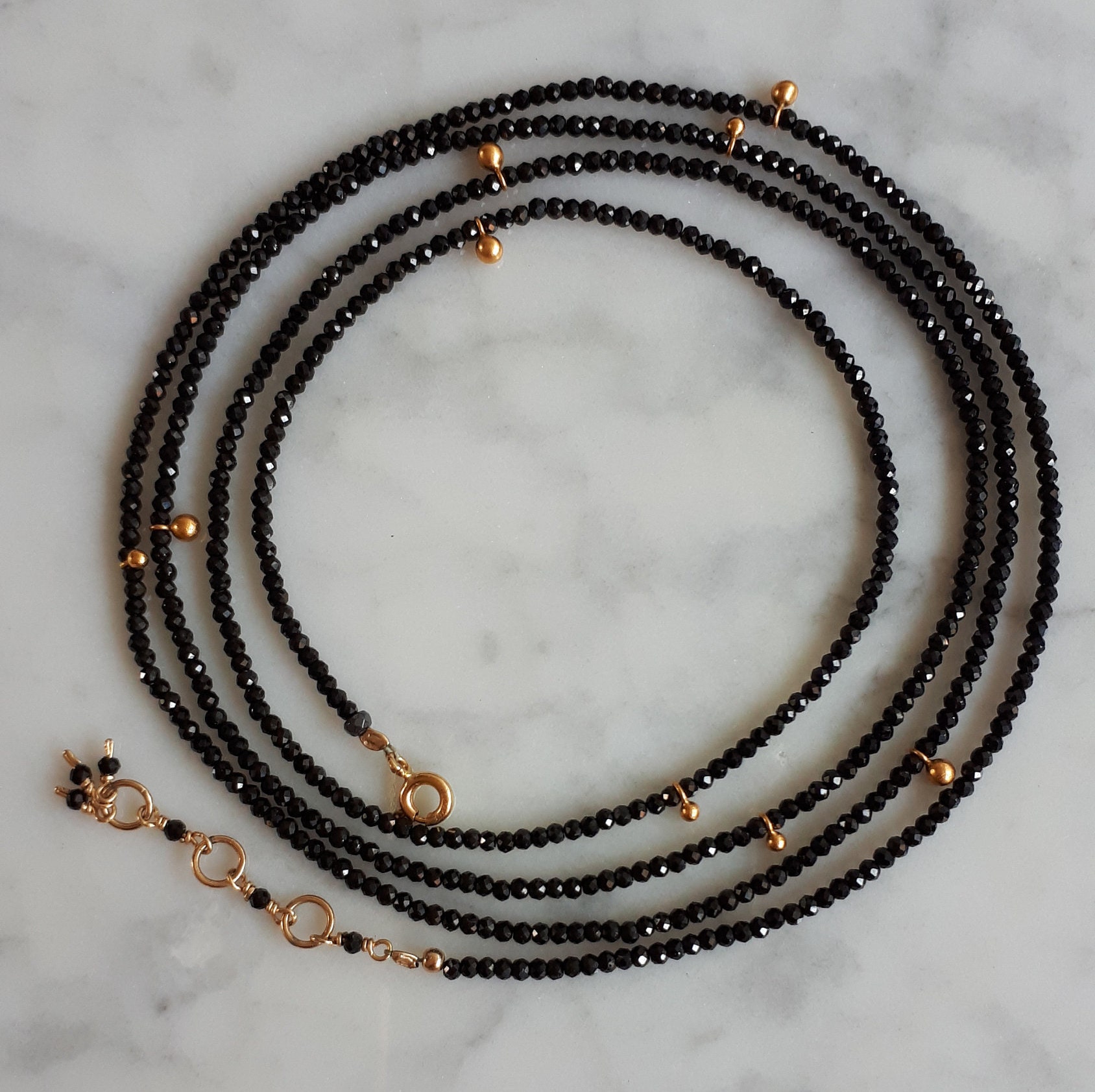 Armband/Kette Schwarzer Spinell Wickeln Armband/Kette Schwarzer Spinell Wickeln von LamaisonJewelry