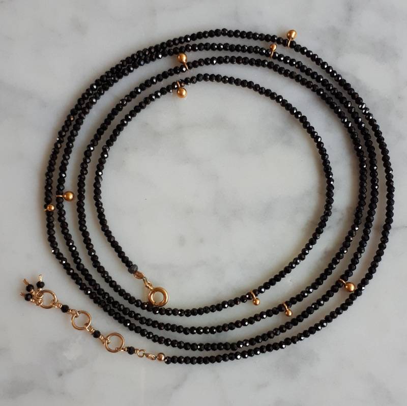 Armband/Kette Schwarzer Spinell Wickeln Armband/Kette Schwarzer Spinell Wickeln von LamaisonJewelry