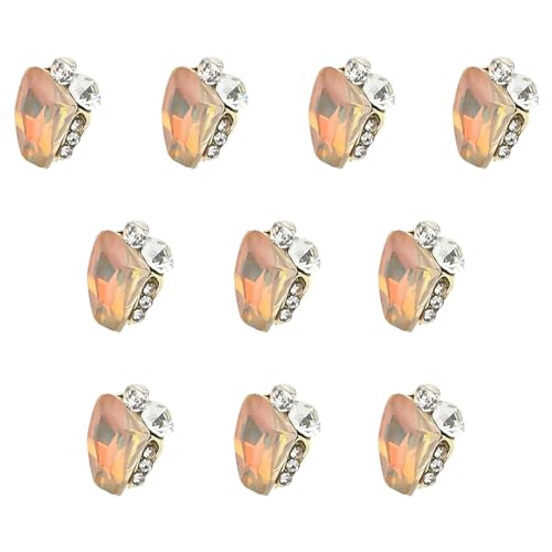 10 Stück/Set Nail Art Kurze Quadratische Nagel Herz Nagelkunst Strasssteine DIY Nagelkunst Dekoration Für Frauen Und Mädchen von Lamala