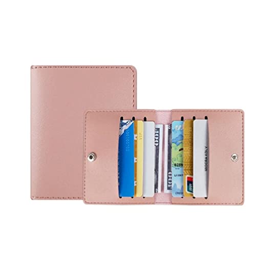 Lamala Slim ID-Card Holder Multi-Slot Card Case Pocket Wallet Fashion PU Purse Bank Credit Card Organizer with Buckle Money Clip Wallet, rose von Lamala