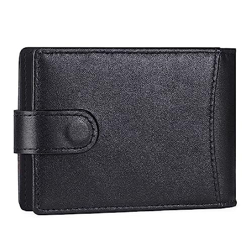 Lamala Stilvolle Herren Kurze Brieftasche PU Kreditkartenhalter Bifold Brieftaschen Schlanke Geldklammer Münzfach Brieftasche, Schwarz von Lamala