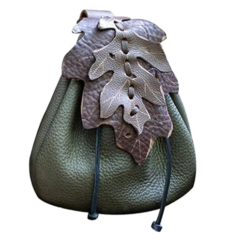 Mittelalterliche Faux Pouch Tragbare Geldbörse Mittelalter Gürteltasche Vintage Renaissance Gürteltasche Würfel Tasche für Männer Frauen Kind Handgemachte Gürteltasche, Grün. von Lamala