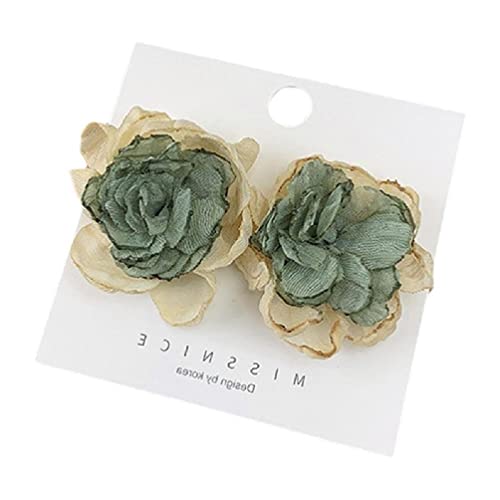 Mode Große Stoff Blume Ohrringe Einfache Floral Ohrstecker Elegant Hochzeit Schmuck Kontrast Blume Durchbohrte Ohrringe Blume Ohrstecker für Frauen Mädchen von Lamala