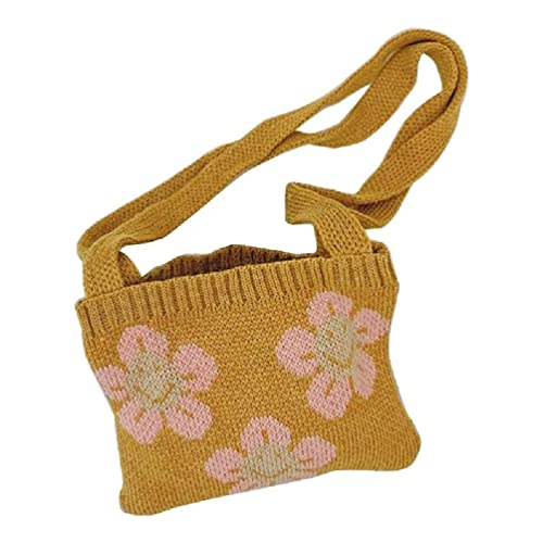 Süße Sonne Blume Crossbody Tasche für Mädchen Mini Gestrickte Zopf Schulter Satchel Taschen Handtasche Kinder Student Reisetaschen Kinder Umhängetasche von Lamala