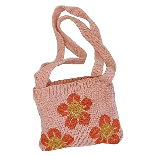 Süße Sonne Blume Crossbody Tasche für Mädchen Mini Gestrickte Zopf Schulter Satchel Taschen Handtasche Kinder Student Reisetaschen Kinder Umhängetasche von Lamala