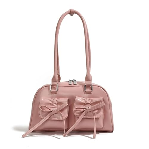 Y2k Ita Bag Süße Handtasche, modische PU-Leder-Unterarm-Umhängetasche, geeignet für Mädchen und Frauen, einfarbig, großes Fassungsvermögen (17 x 30 x 10 cm)., rose von Lamala