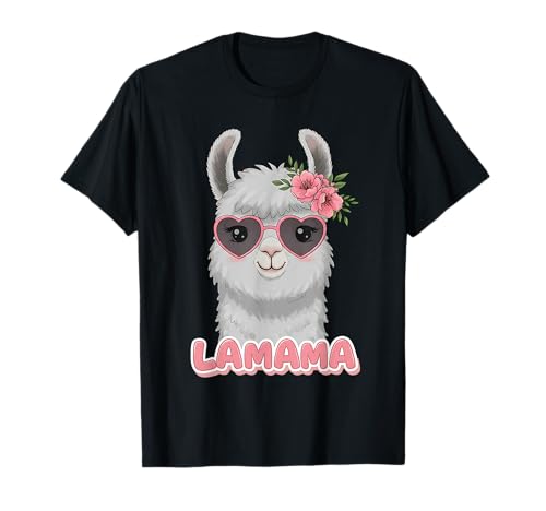 Lamama Geschenks Lustiges Lama Mama Design für Damen T-Shirt von Lamama Lama Mama Geschenkideen für Damen