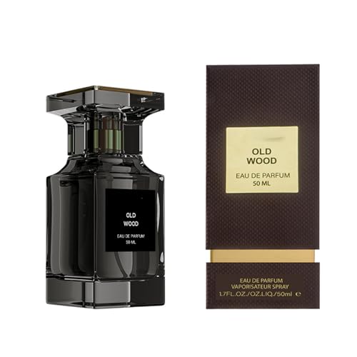 Lamame 50 ml Parfüm, langanhaltender Geruch, Oud-Holz-Leder-Geruch, quadratische Parfümflasche, schwarze Glasparfümflaschen, leere Spray-Parfümölflasche, Eau de Parfum, 50 ml (Adlerholz) von Lamame