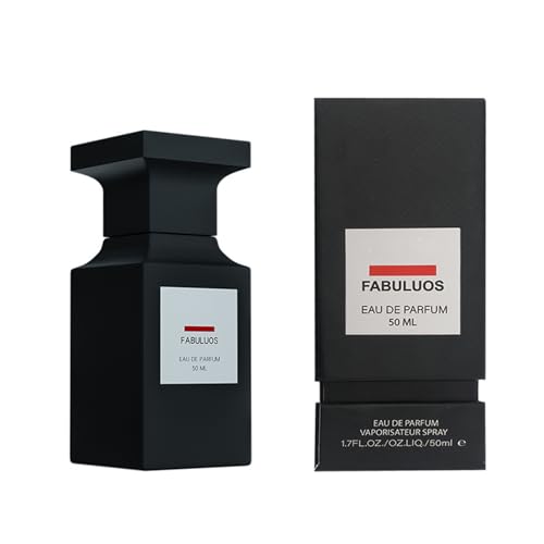 Lamame 50 ml Parfüm, langanhaltender Geruch, Oud-Holz-Leder-Geruch, quadratische Parfümflasche, schwarze Glasparfümflaschen, leere Spray-Parfümölflasche, Eau de Parfum, 50 ml (Fantastisch) von Lamame