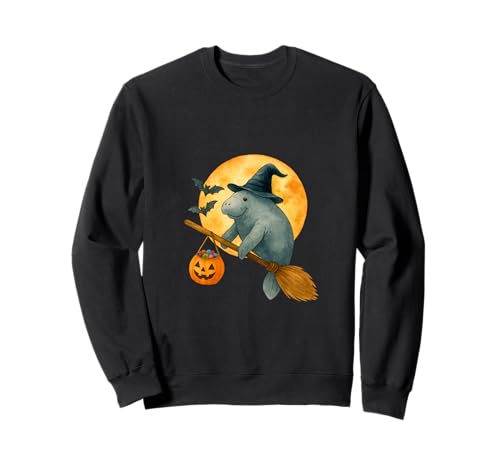 Seekuh Hexenhut Kürbis Halloween Kostüm Herren Damen Kinder Sweatshirt Seekuh Hexenhut Kürbis Halloween Kostüm Herren Damen Kinder Sweatshirt von Lamantin Lovers Halloween Party Clothing Co