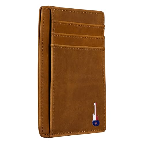 Slim Front Pocket Wallet PU Leather Khaki Card Holder RFID Blocking with Texas Souvenir Logo Gift for Texans and their lovers, Khaki, Texas-Gitarre auf Kartenhalter Slim Front Pocket Wallet PU Leather Khaki Card Holder RFID Blocking with Texas Souvenir Logo Gift for Texans and their lovers, Khaki, Texas-Gitarre auf Kartenhalter von Lamatar1