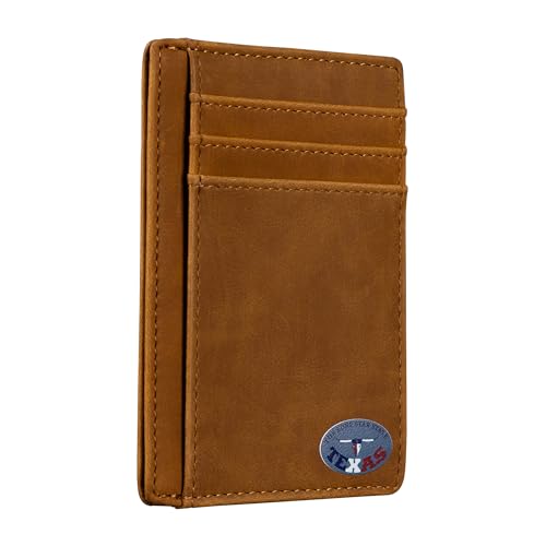 Slim Front Pocket Wallet PU Leather Khaki Card Holder RFID Blocking with Texas Souvenir Logo Gift for Texans and their lovers, Khaki, Texas Long Horn on Cardholder Slim Front Pocket Wallet PU Leather Khaki Card Holder RFID Blocking with Texas Souvenir Logo Gift for Texans and their lovers, Khaki, Texas Long Horn on Cardholder von Lamatar1
