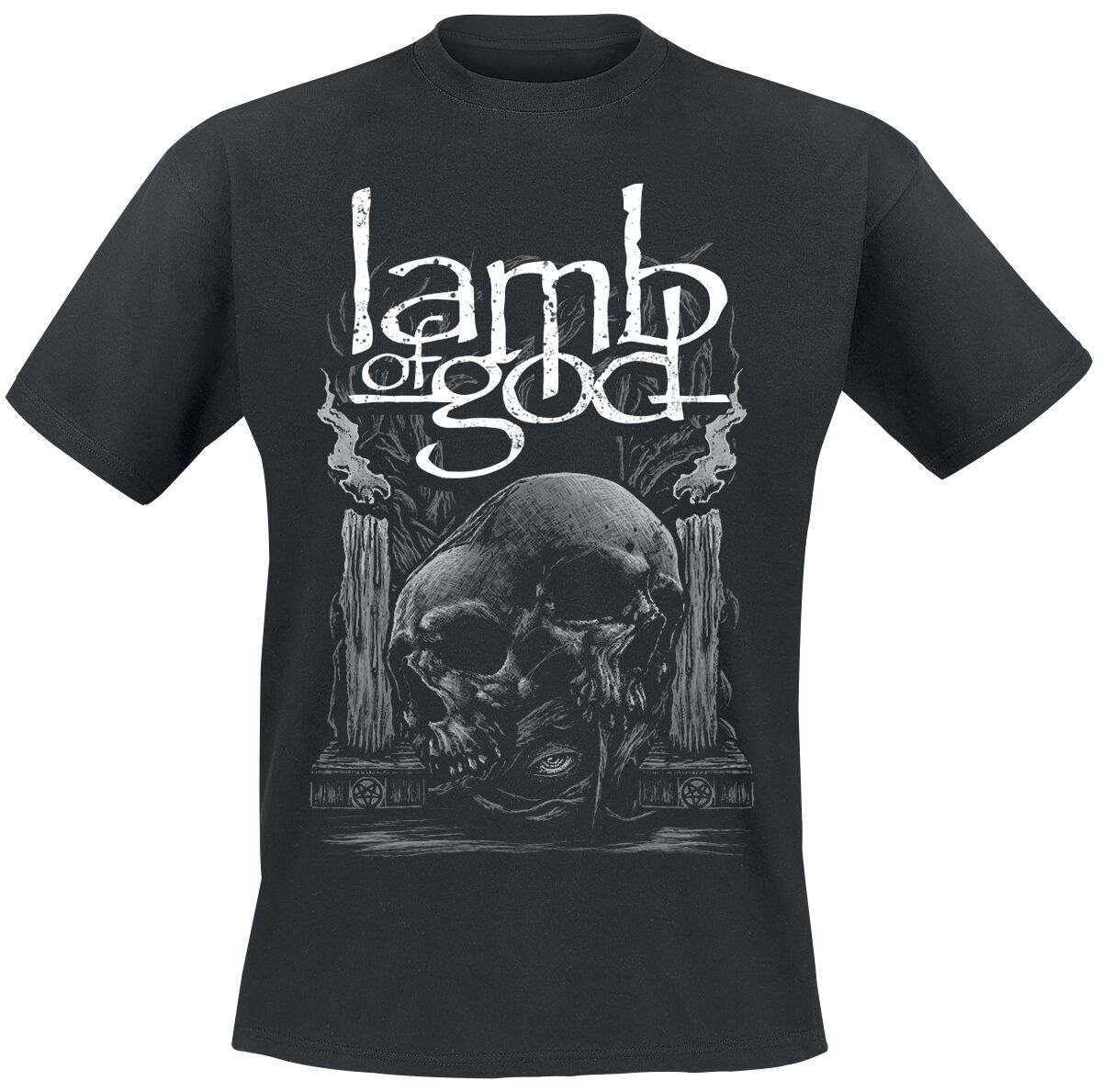 Lamb Of God T-Shirt - Candle Skull - S - für Männer - Größe S - schwarz  - Lizenziertes Merchandise! von Lamb Of God