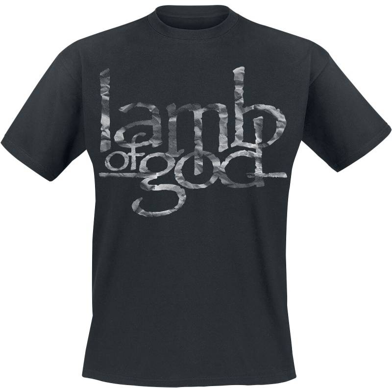 Lamb Of God T-Shirt - Large Stacked Logo - S bis M - für Männer - Größe M - schwarz  - Lizenziertes Merchandise! von Lamb Of God