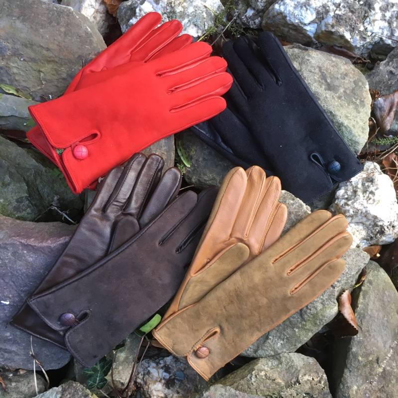 Damen Handgenähte Echtes Leder Wildleder Handschuhe Alltagsgebrauch Fahren Luxus Super Weiches Futter Made in Portugal Handarbeit Lammland von Lambland