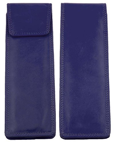 GENUINE SOFT LEATHER SLIMLINE GLASSES CASE (REF1050) (Navy) by Lambland von Lambland
