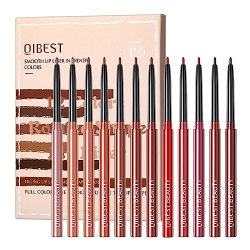 Lippen-Make-up-Set - Wasserfestes mattes Lippenstift-Set 12 Farben | Antihaftbeschichteter, langlebiger Lippenstift-Lippenstift, hochpigmentierter Lipliner für Frauen und Mädchen Lambo von Lambo