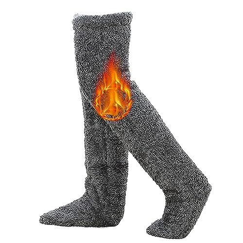 Warme Fuzzy Socken, Überkniehohe Fuzzy-Socken, Weiche Warme Fuzzy-Socken, Süße Warme Socken Mit Beinabdeckung Kniestrümpfe, Bequeme Wintersocken Zum Schlafen Zu Hause Für Frauen von Lambo