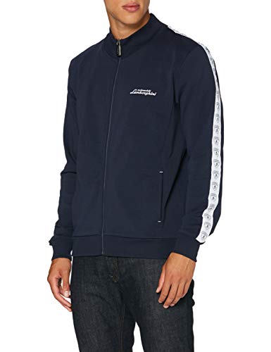 Automobili Lamborghini Herren Felpa Multi-Logo Sweatshirt, Blue Achelous, Medium von Lamborghini
