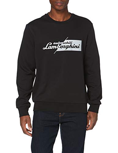 Automobili Lamborghini Herren Felpa Slashed Logo Pullover, Schwarz, M von Lamborghini