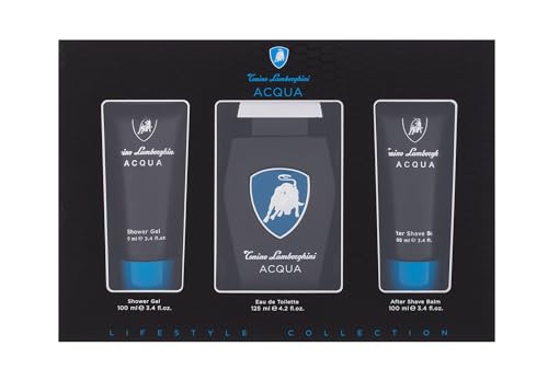 Tonino Lamborghini Acqua 3-teiliges Geschenkset: Eau de Toilette, 125 ml, Duschgel, 100 ml, Aftershave Balsam, 100 ml von Lamborghini