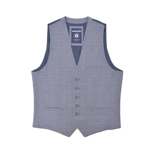 Lambretta Dawson karierte Herren-Weste, grau, 42 in von Lambretta