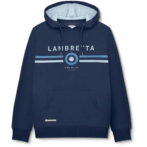 Lambretta Herren-Kapuzenpullover mit kontrastierendem Target-Motiv, navy, XXL von Lambretta