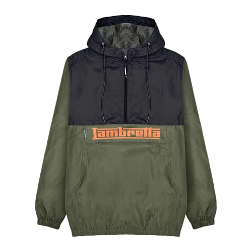 Lambretta Herren-Overhead-Scooterjacke, Khaki-Grün/Schwarz, L von Lambretta