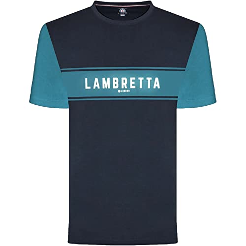 Lambretta Herren Raglan Retro-T-Shirt mit Logo-Panel, Marineblau, Größe 3XL, navy, 3XL von Lambretta