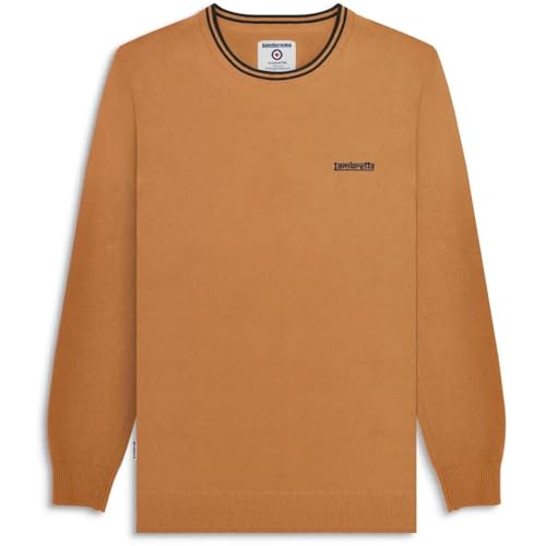 Lambretta Herren Strickpullover mit Spitzen, Tabak/Marineblau, M von Lambretta
