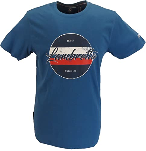 Lambretta T-Shirt mit Rundhalsausschnitt im Retro-Vintage-Druck, dunkelblau, XXL von Lambretta